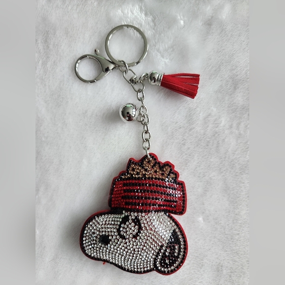 Snoopy Rhinestone Keychain Bag Charm - Picture 1 of 3